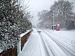 Wenhaston Street in the snow